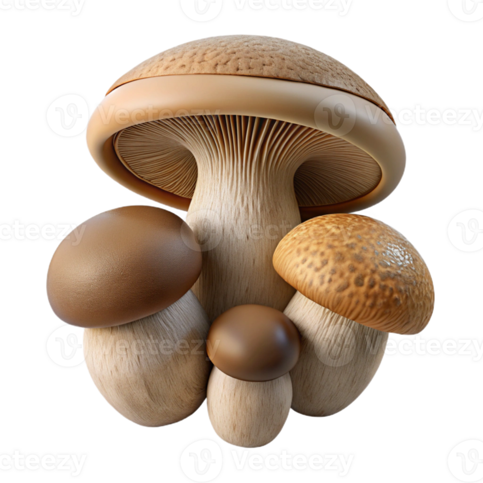 dramatic minimalist Foraged Mushrooms Flat Lay Isolated with Earth Tones authentic png