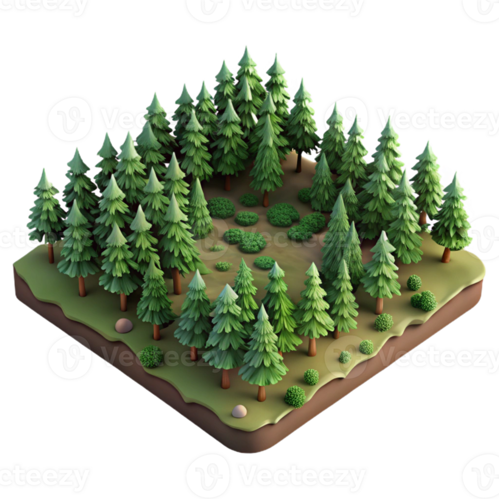 beautiful traditional Forest Landscape Aerial View with Autumn Colors Isolated exclusive png