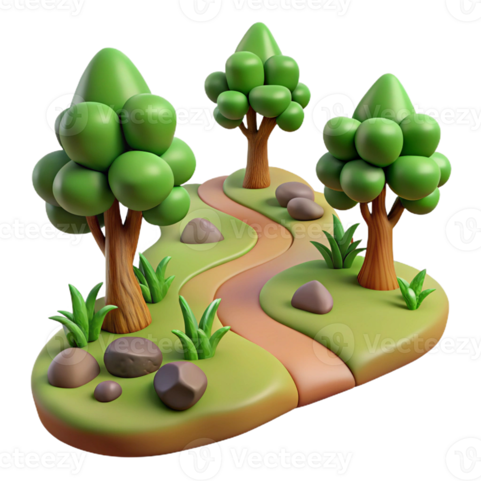 wonderful classic Forest Path Winding Trail Isolated Element premium png
