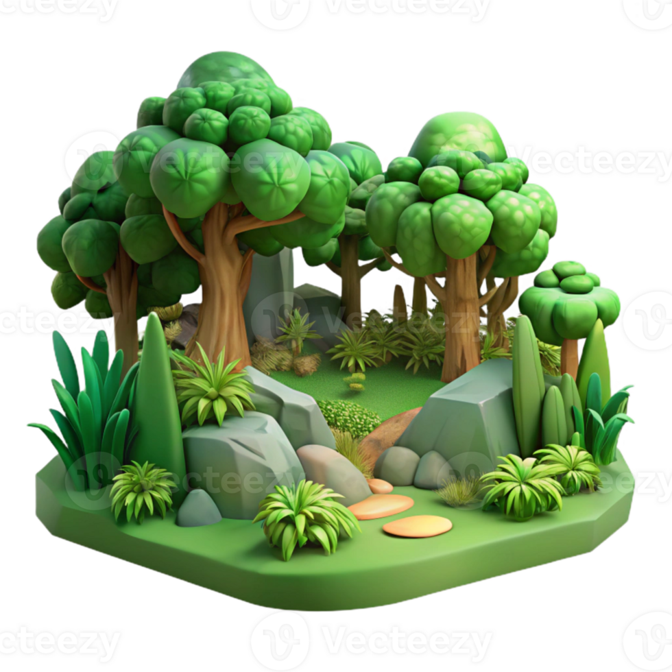 elegant classic Forest Scene Lush Green Transparent Background authentic png