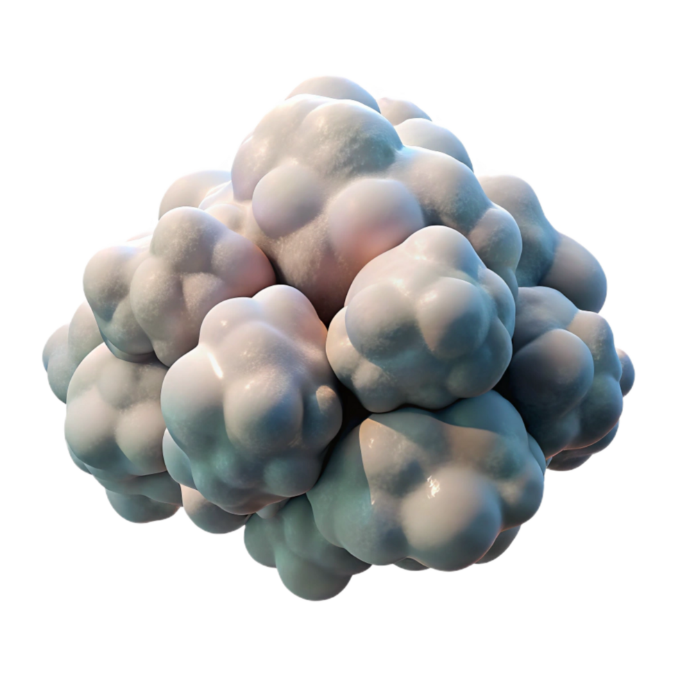 magnificent artistic Fractal Vr Cloud Formation with White and Grey Hues Isolated genuine png