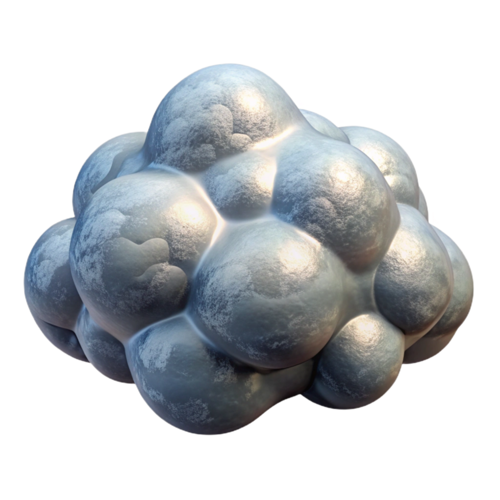 vibrant abstract Fractal Vr Cloud Isolated with White and Grey Tones premium png