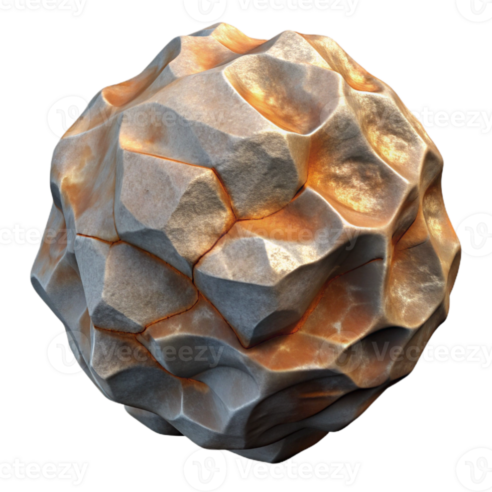 wonderful rustic Fractal Vr Rock with Grey and Brown Textures Isolated detailed png