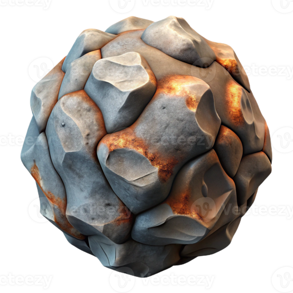 beautiful rustic Fractal Vr Rock with Grey and Brown Textures Isolated genuine png