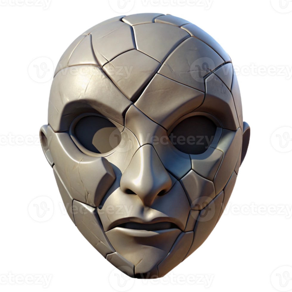 magnificent rustic Fractured Mask Isolated with Cracked Surface high resolution png