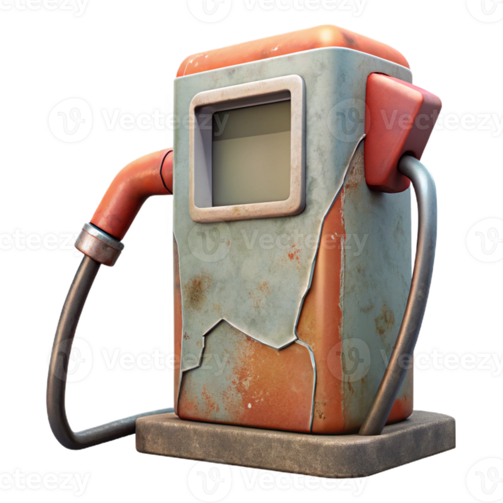 wonderful artistic Fractured Gas Pump Cutout original png