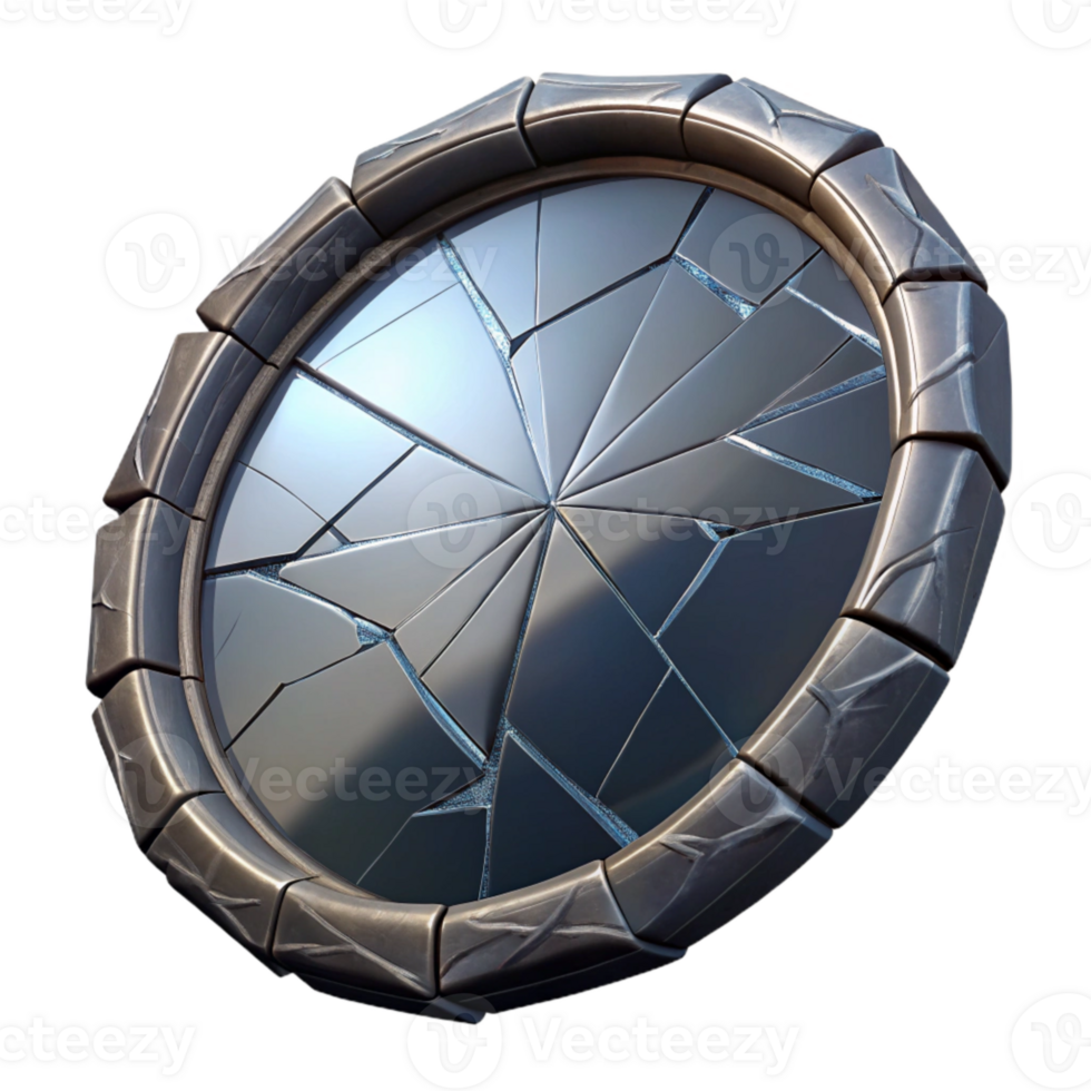 vibrant classic Fractured Mirror Isolated with Sharp Edges png