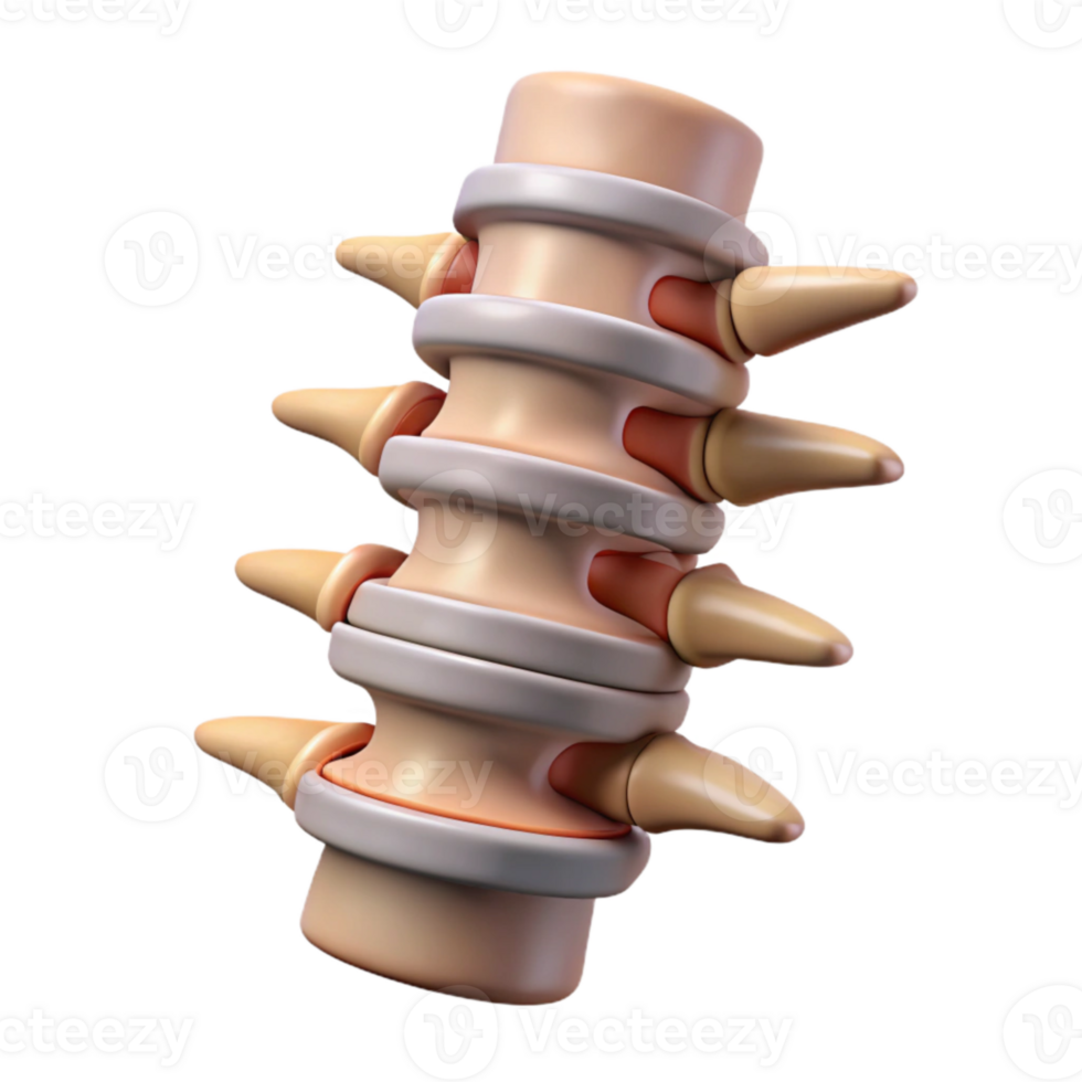 dramatic modern Fractured Spine Isolated with Twisted Bones authentic png