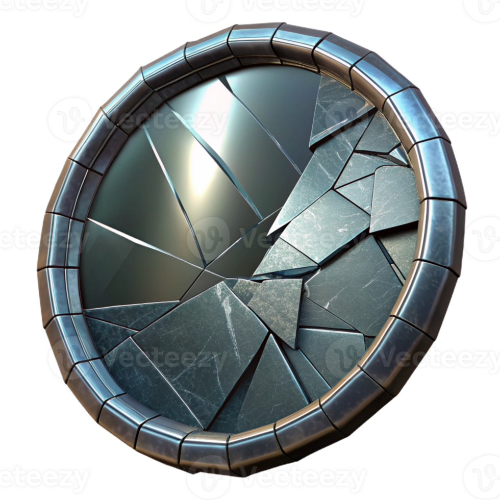 elegant artistic Fractured Mirror Isolated with Sharp Edges professional png