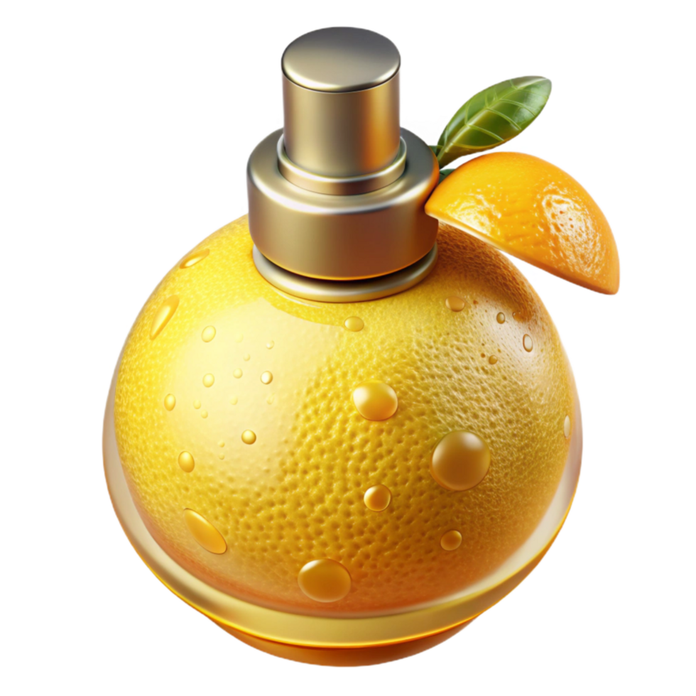 impressive contemporary Fragrant Citrus Scent Visualization Transparent Background Yellow Hues professional png