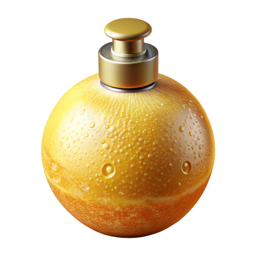 elegant creative Fragrant Citrus Scent Visualization Transparent Background Yellow Hues png