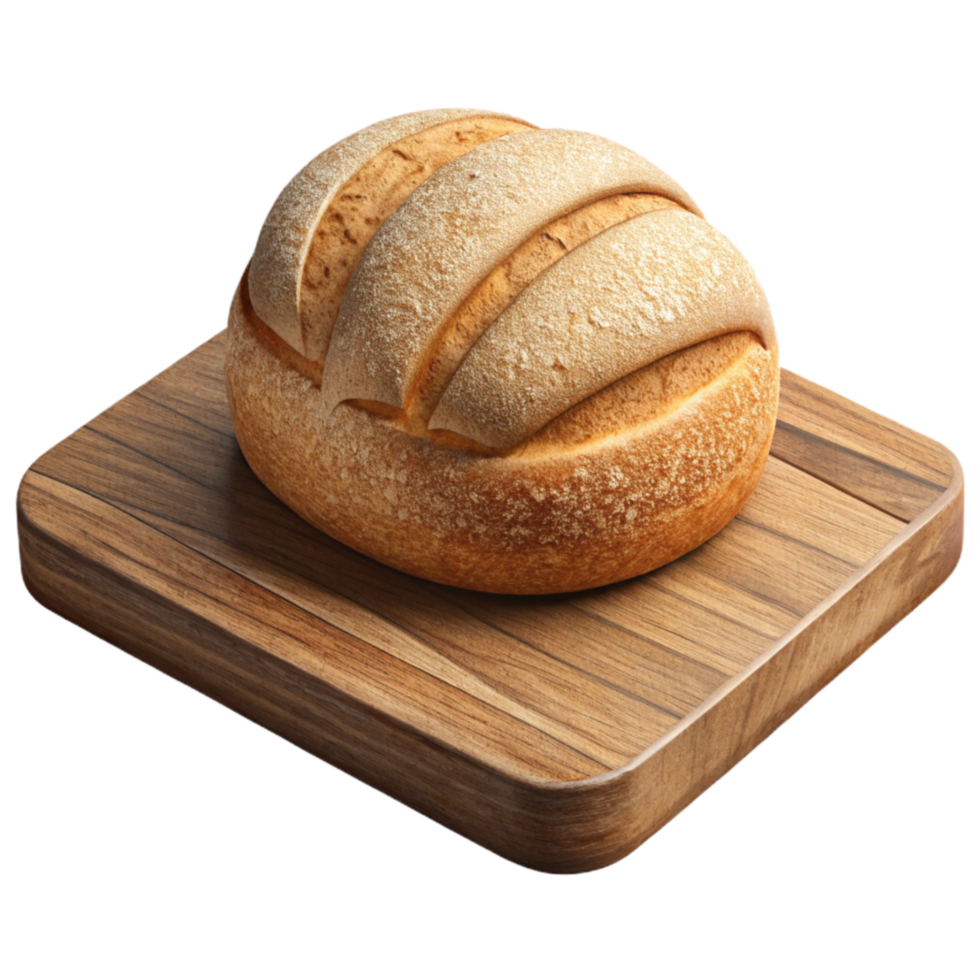 serene abstract Freshly Baked Bread on Wooden Table Cutout genuine png
