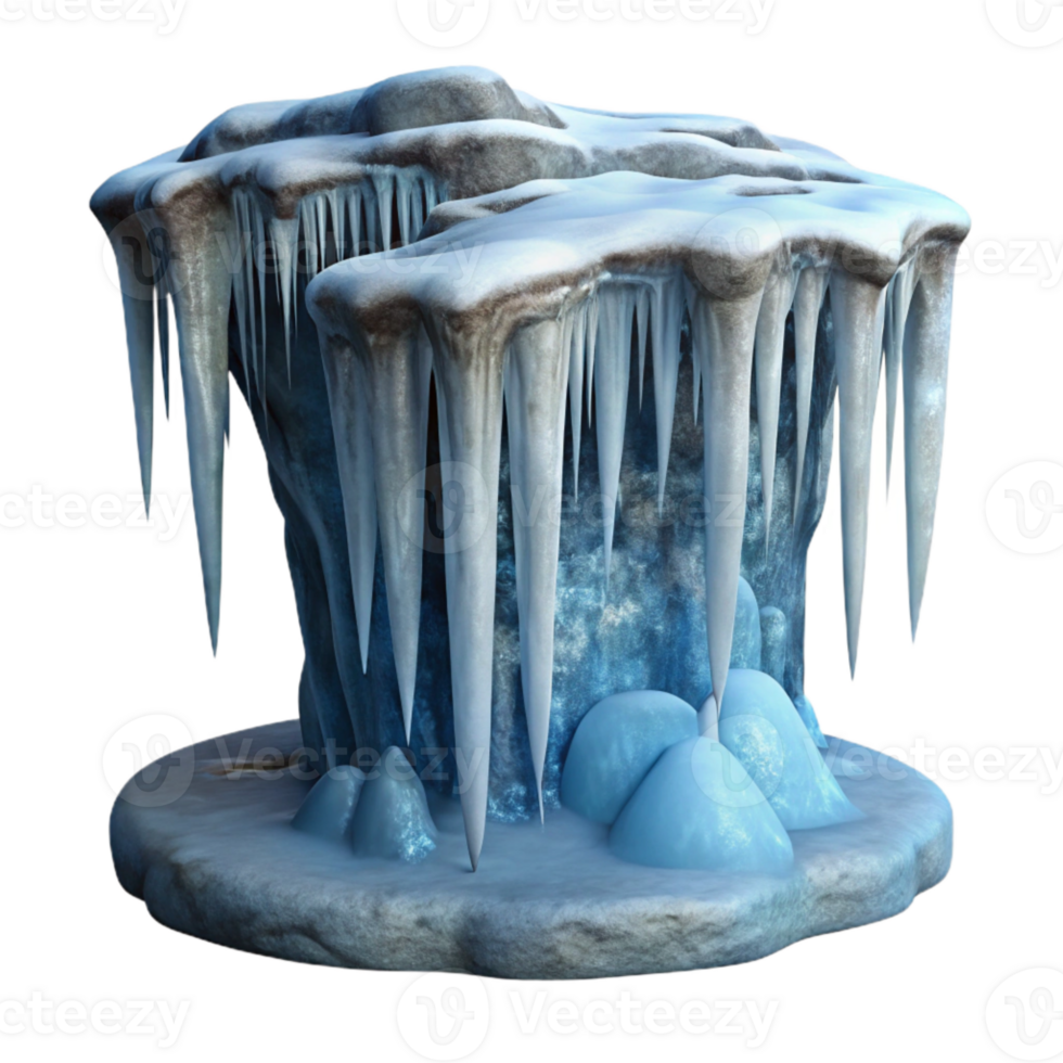 elegant abstract Frozen Waterfall Icicles Hanging Isolated genuine png