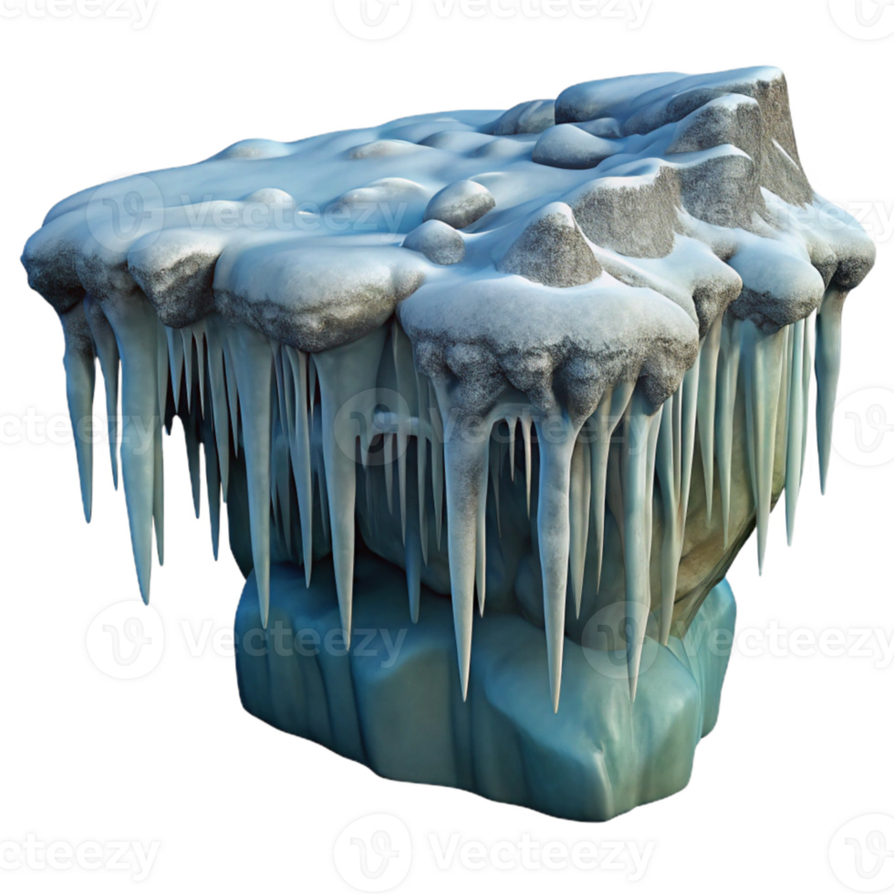 wonderful rustic Frozen Waterfall Icicles Hanging Isolated png