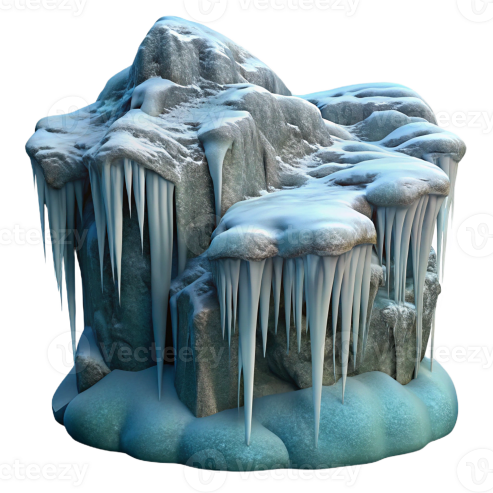 serene modern Frozen Waterfall Icicles Hanging Isolated original png
