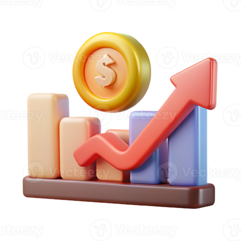 impressive artistic Fundraising Chart Upward Trend Transparent Background png