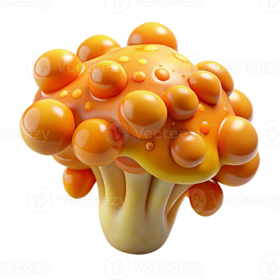 magnificent contemporary Fungal Art Yellow and Brown Design Cutout authentic png