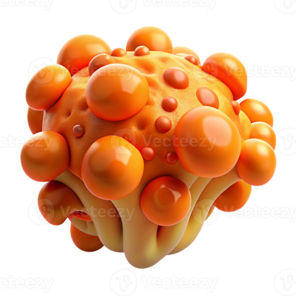 dramatic modern Fungal Growth Texture Vibrant Orange Cutout Element premium png