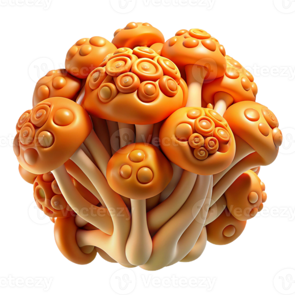 beautiful artistic Fungal Pattern Intricate Design Orange Hues Isolated exclusive png