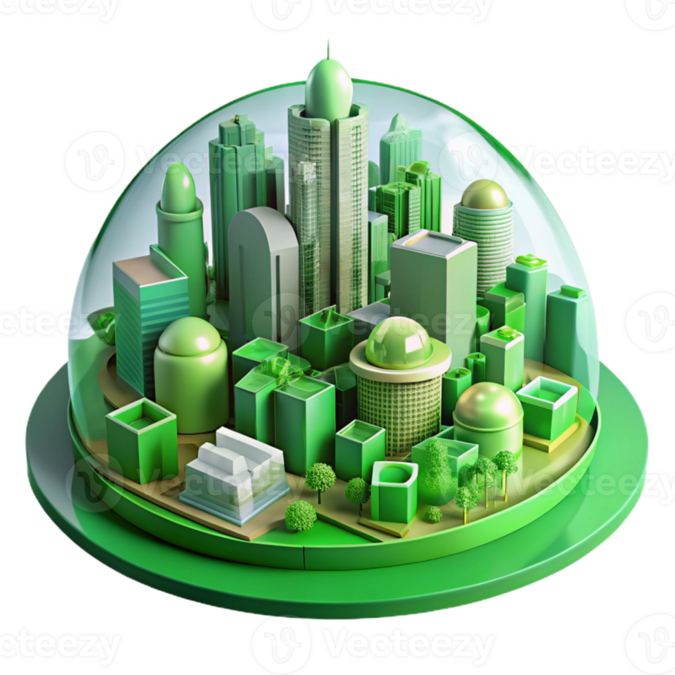 wonderful abstract Future Architecture Green City Transparent Background genuine png