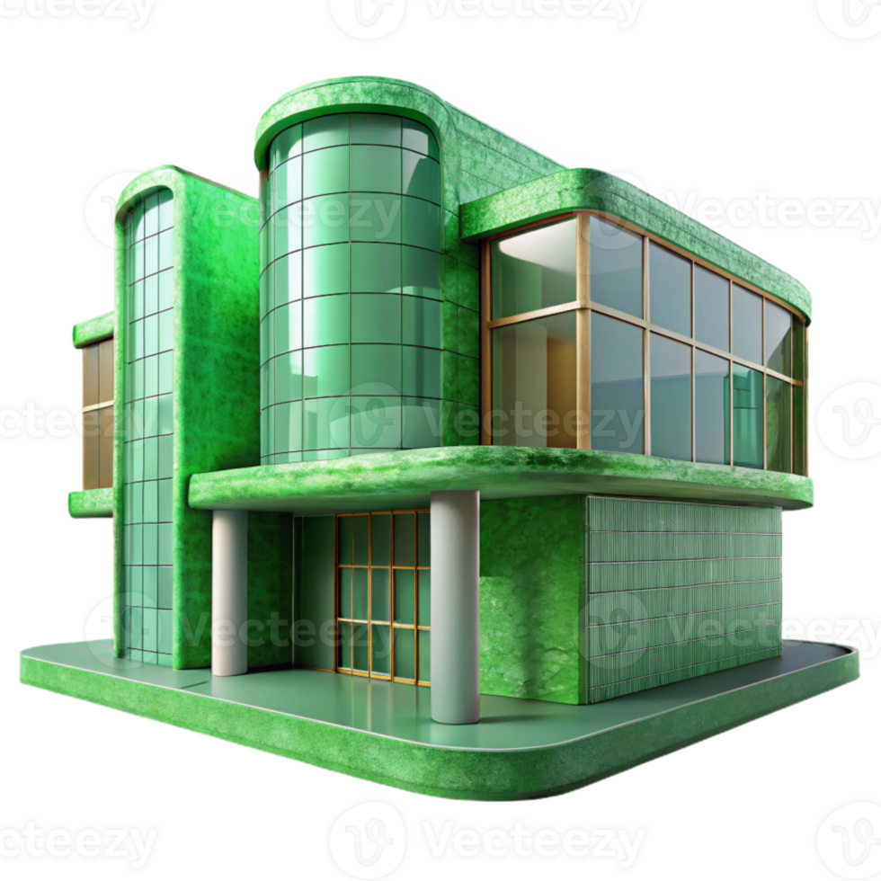 stunning abstract Future Architecture Green Facade Transparent Background exclusive png