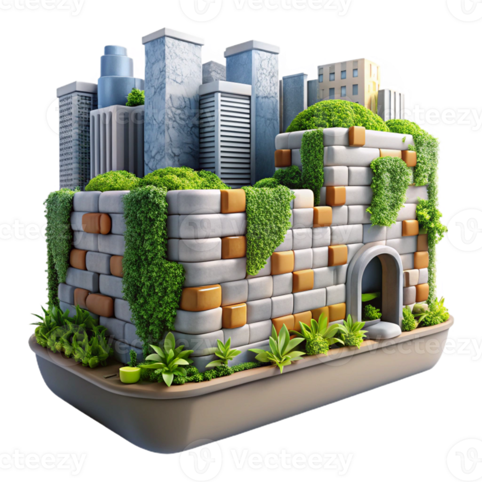 magnificent vintage Future City Living Wall Cutout authentic png