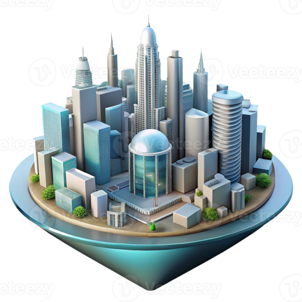 magnificent classic Future Cityscape Visualization Transparent Background with Realistic Rendering professional png