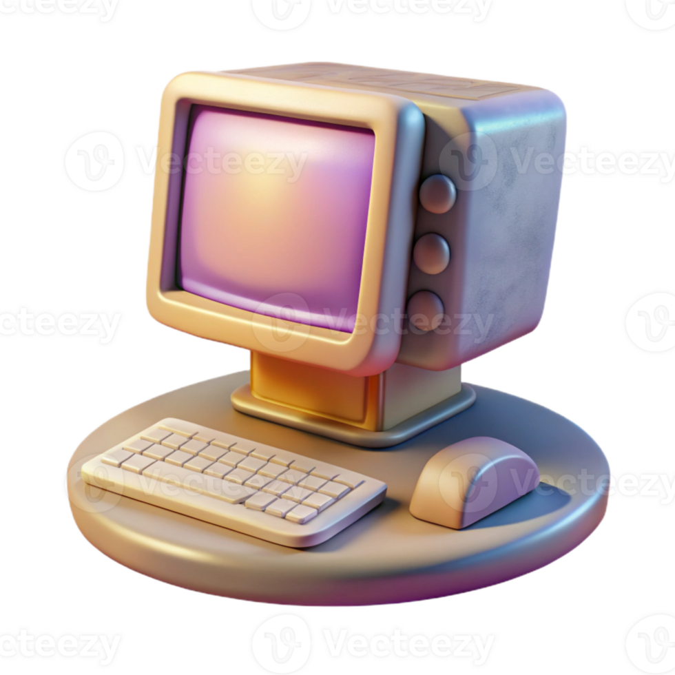 vibrant abstract Future Desktop Computer Sleek Design Element exclusive png