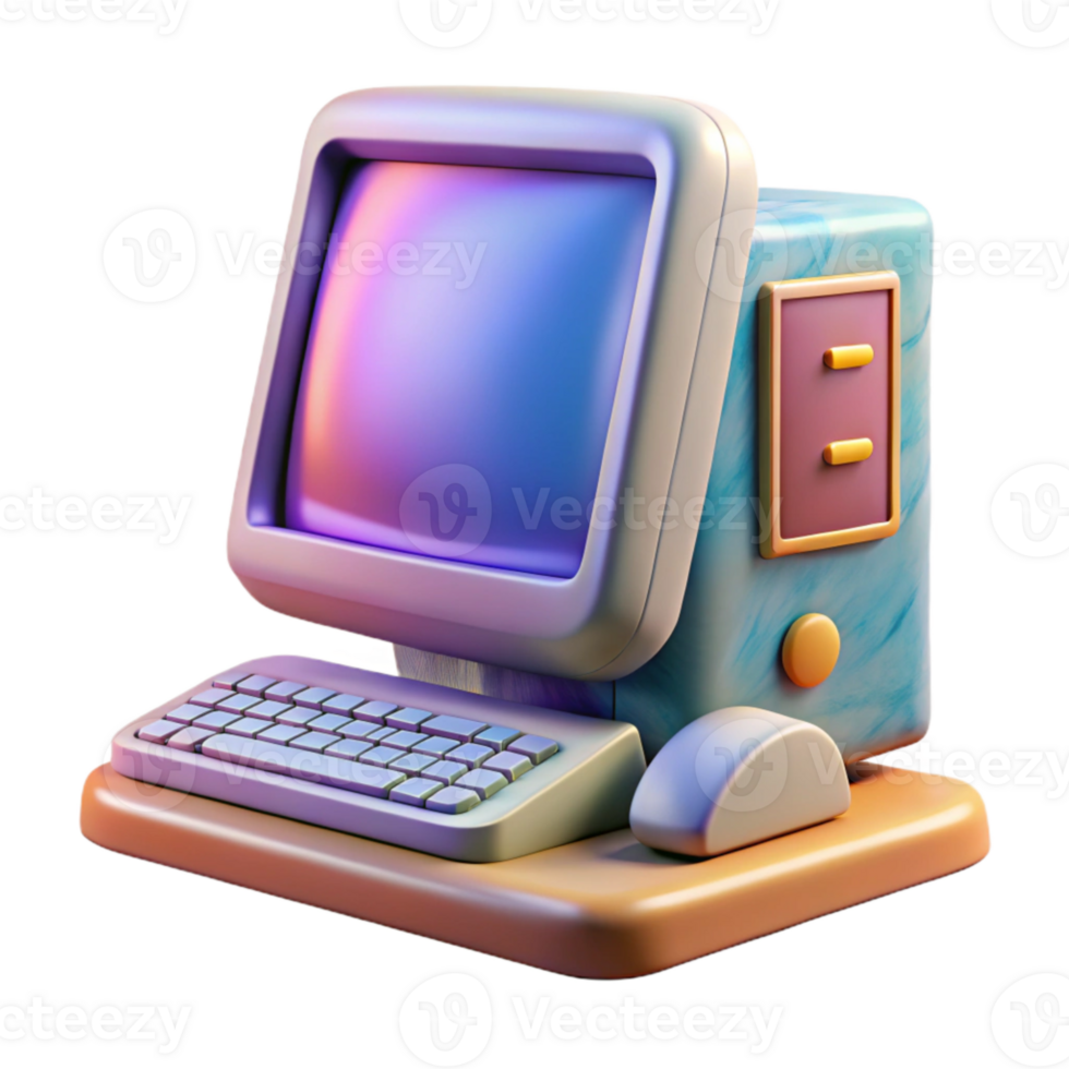 magnificent vintage Future Desktop Computer Sleek Design Element png