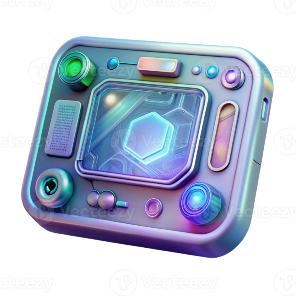 elegant vintage Future Computer Holographic Interface Element premium png
