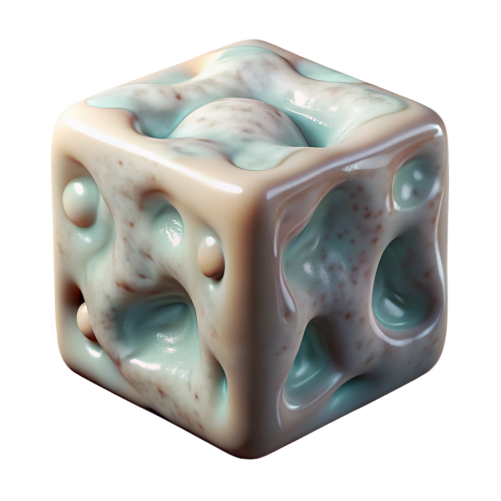 vibrant classic Future Food Cube Gelatinous Texture Isolated Element high quality png