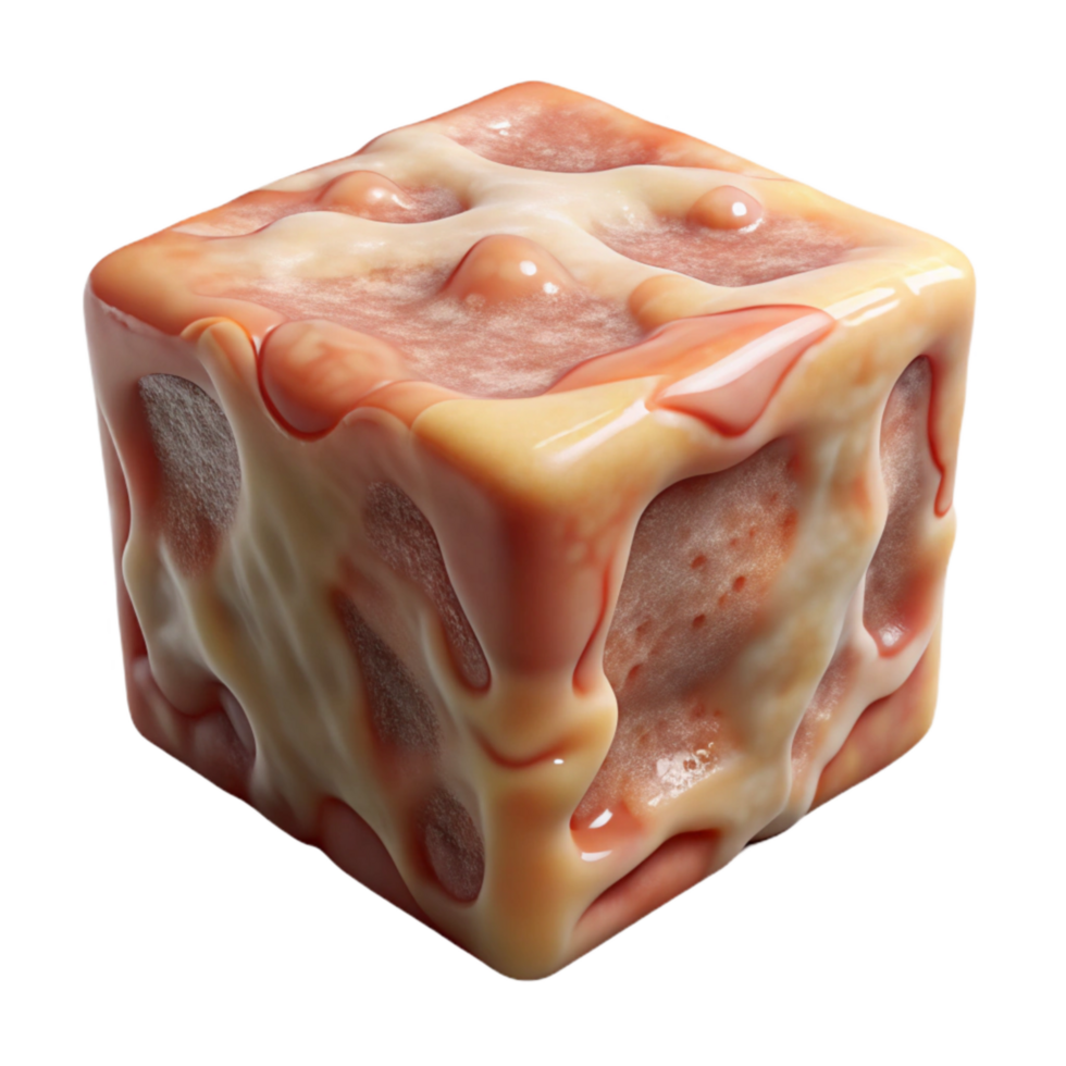 stunning artistic Future Food Cube Gelatinous Texture Isolated Element png