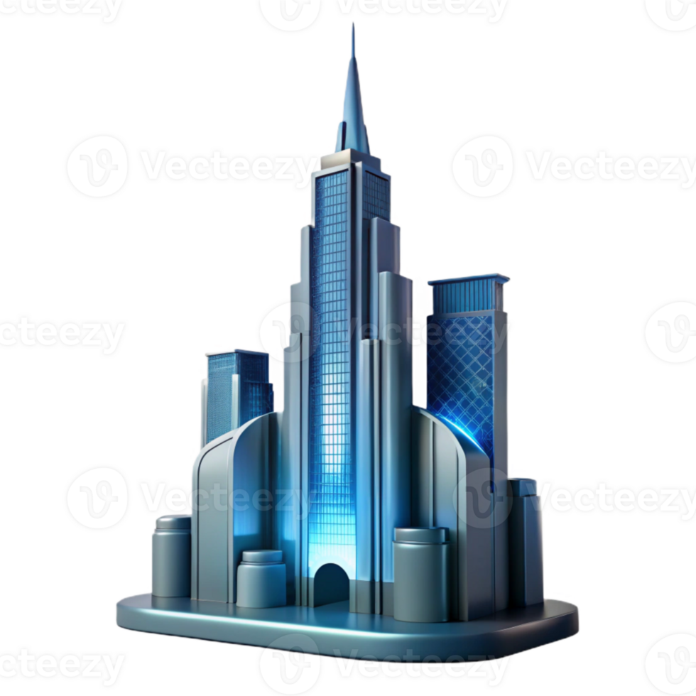 extraordinary rustic Future Skyscraper Silhouette Transparent Background with Night View authentic png