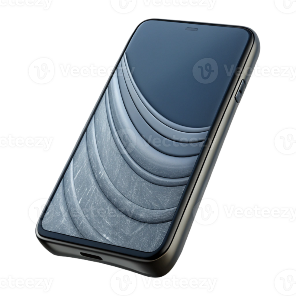 impressive minimalist Future Smartphone Curved Display Black Finish Element original png