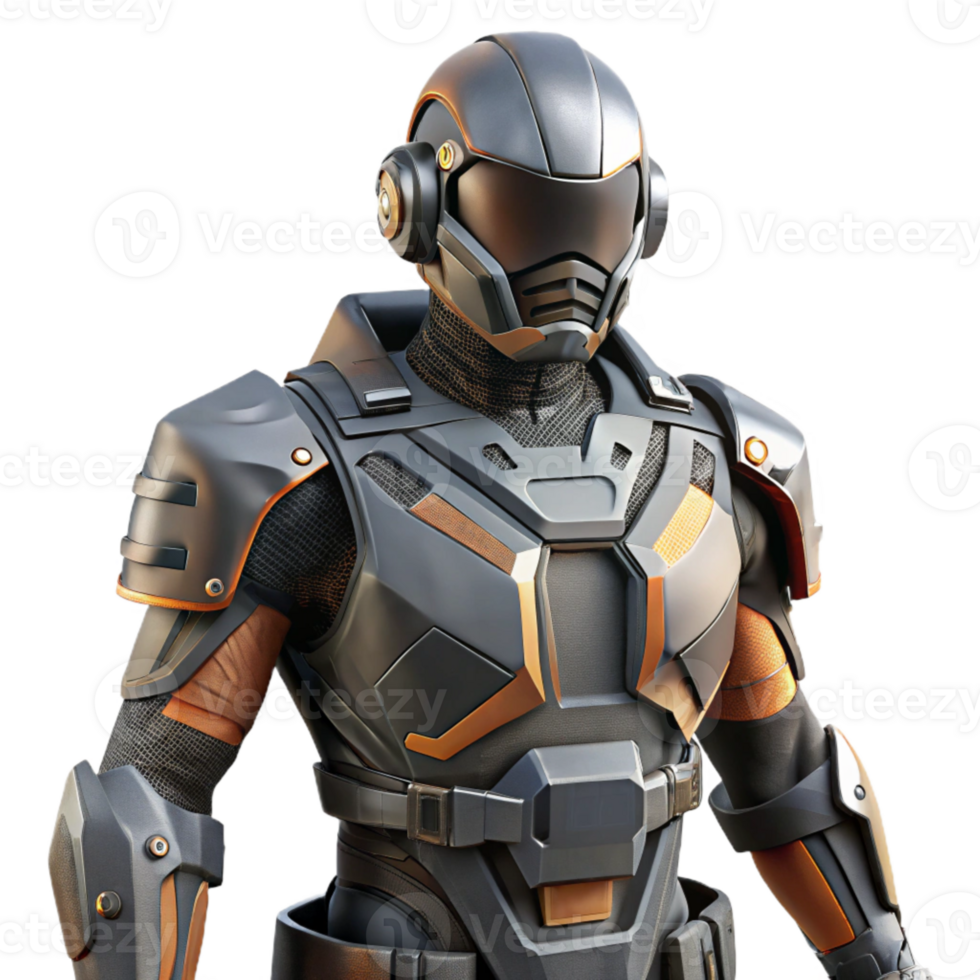 elegant traditional Future Soldier Exoskeleton Suit Dark Grey Finish Cutout professional png