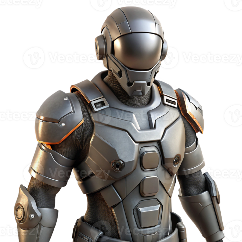 serene artistic Future Soldier Exoskeleton Suit Dark Grey Finish Cutout high resolution png