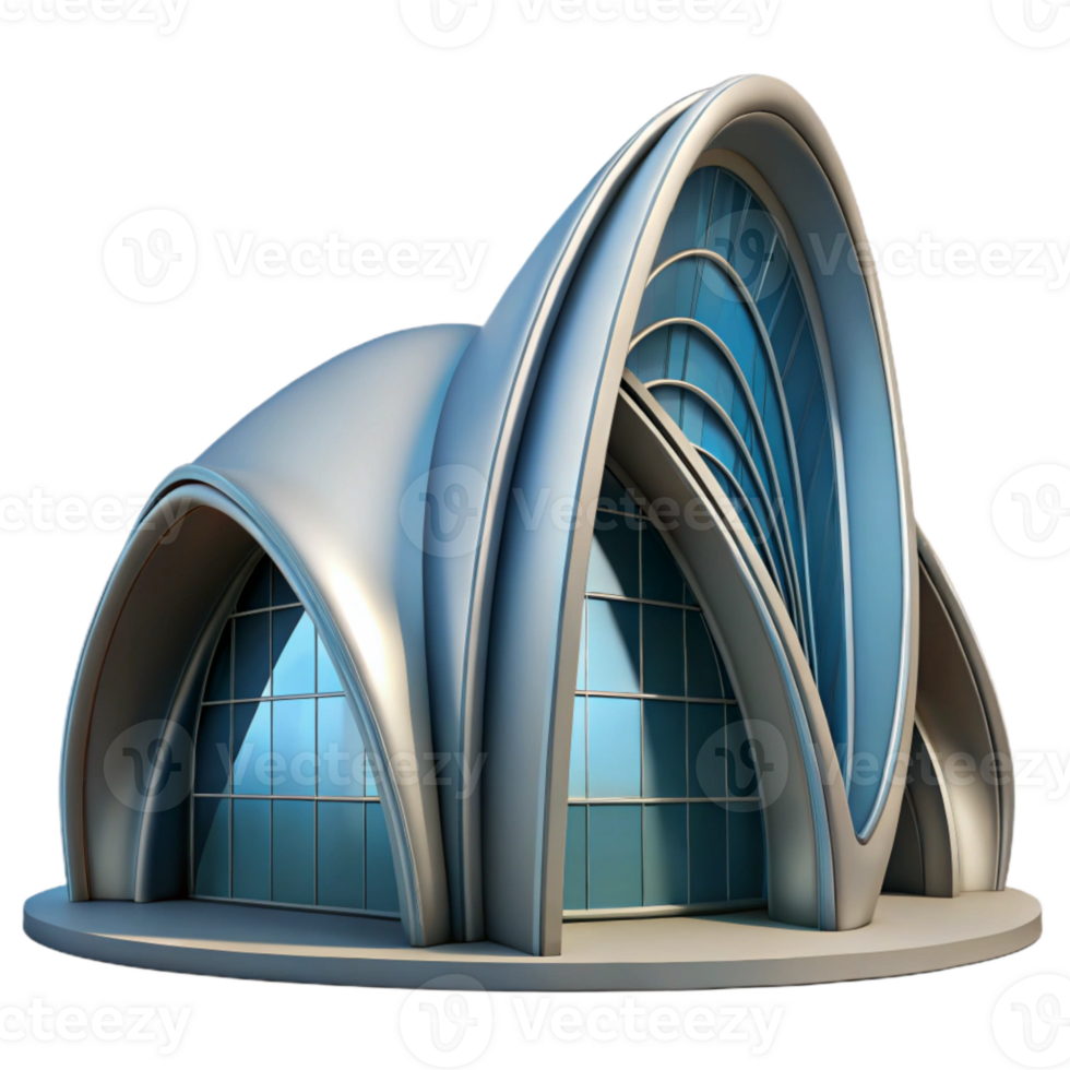 extraordinary classic Futuristic Architecture with Curved Lines Transparent Background authentic png