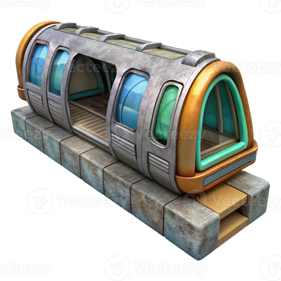 dramatic creative Future Transportation Tube System Isolated png