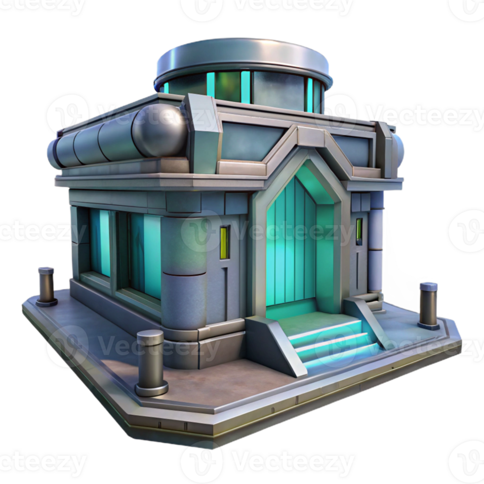 magnificent abstract Futuristic Building Teleportation Entrance Isolated genuine png