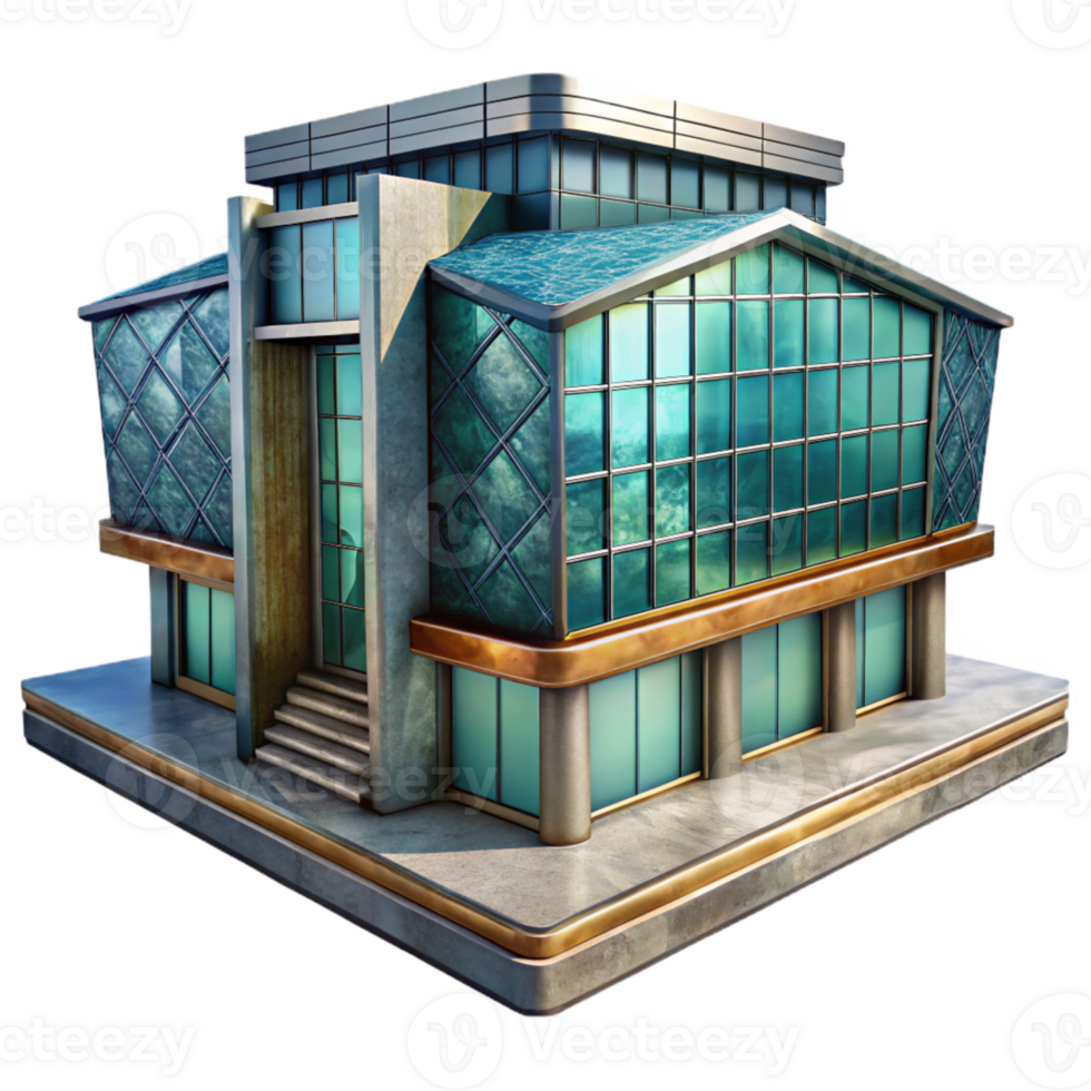 extraordinary minimalist Futuristic Building Isolated with Detailed Architectural Design premium png