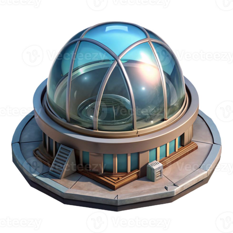 serene minimalist Futuristic Building with Glass Dome Transparent exclusive png
