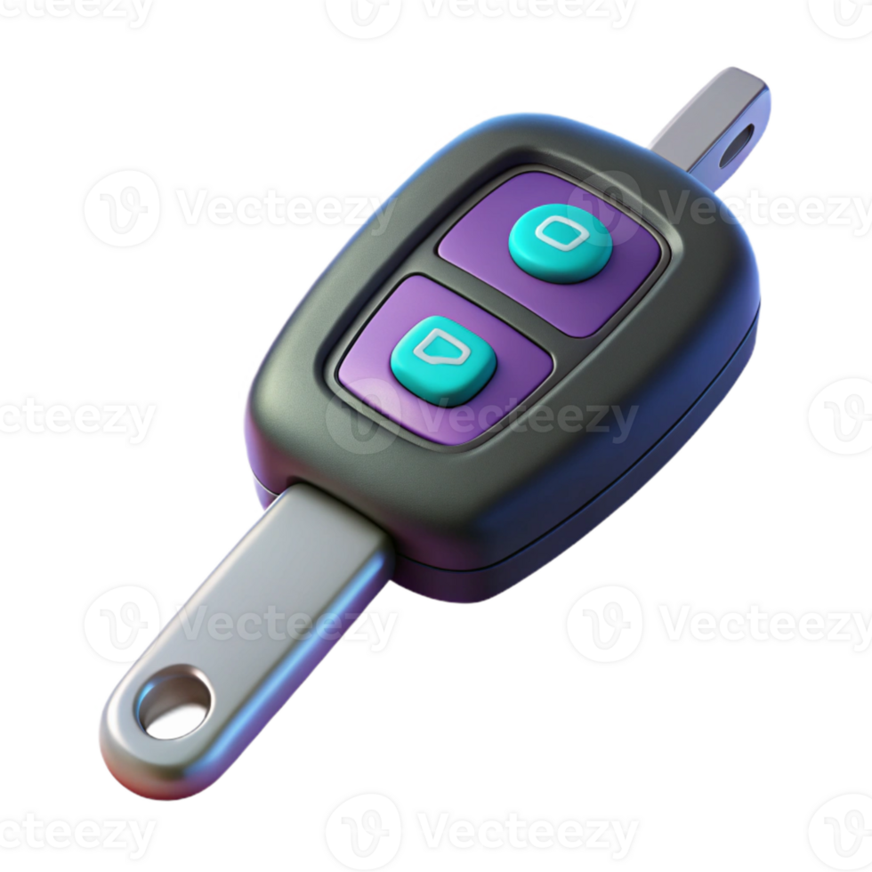 vibrant modern Futuristic Car Key Isolated with Digital Display original png