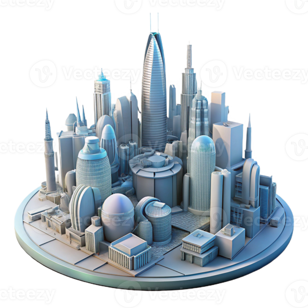 vibrant classic Futuristic Cityscape Generated by Ai Algorithm Transparent detailed png