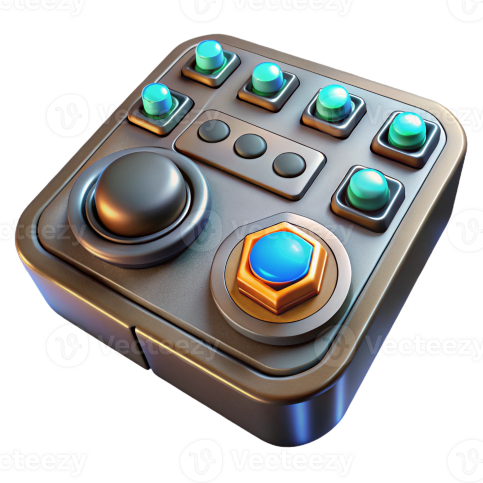 dramatic artistic Futuristic Control Panel Illuminated Buttons Cutout png