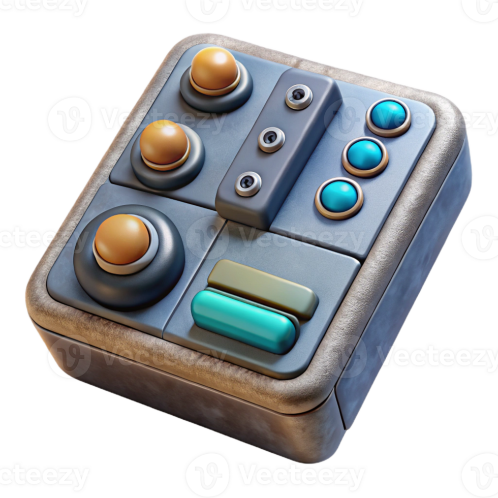 impressive traditional Futuristic Control Panel Isolated with Buttons professional png