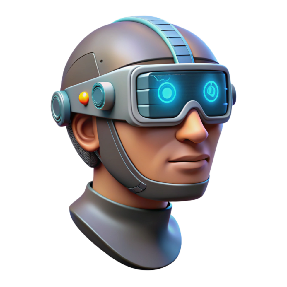 magnificent artistic Futuristic Head Interface with Hud Display Cutout high resolution png