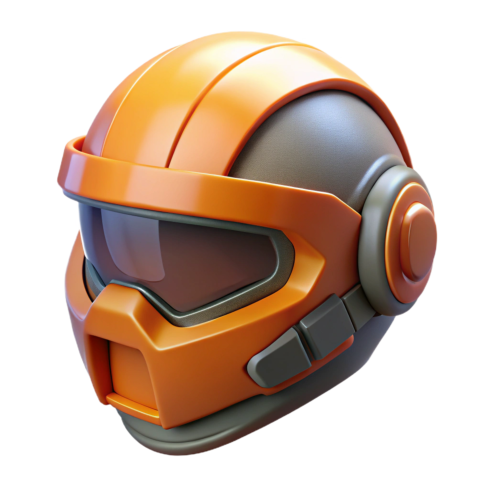 elegant minimalist Futuristic Helmet Cutout with Orange Visor genuine png