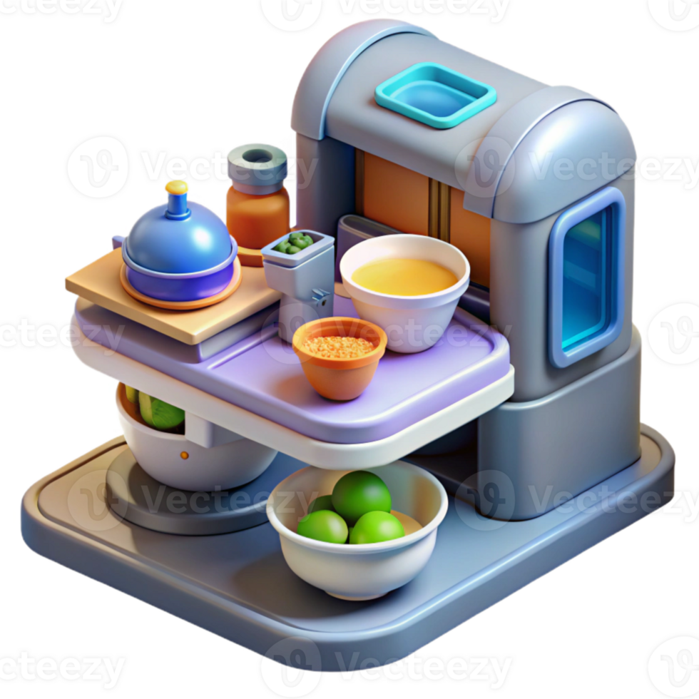 impressive traditional Futuristic Meal Preparation Isolated Transparent Background high resolution png