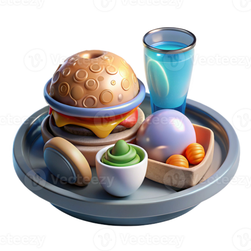 elegant artistic Futuristic Meal Synthesis Transparent Background professional png