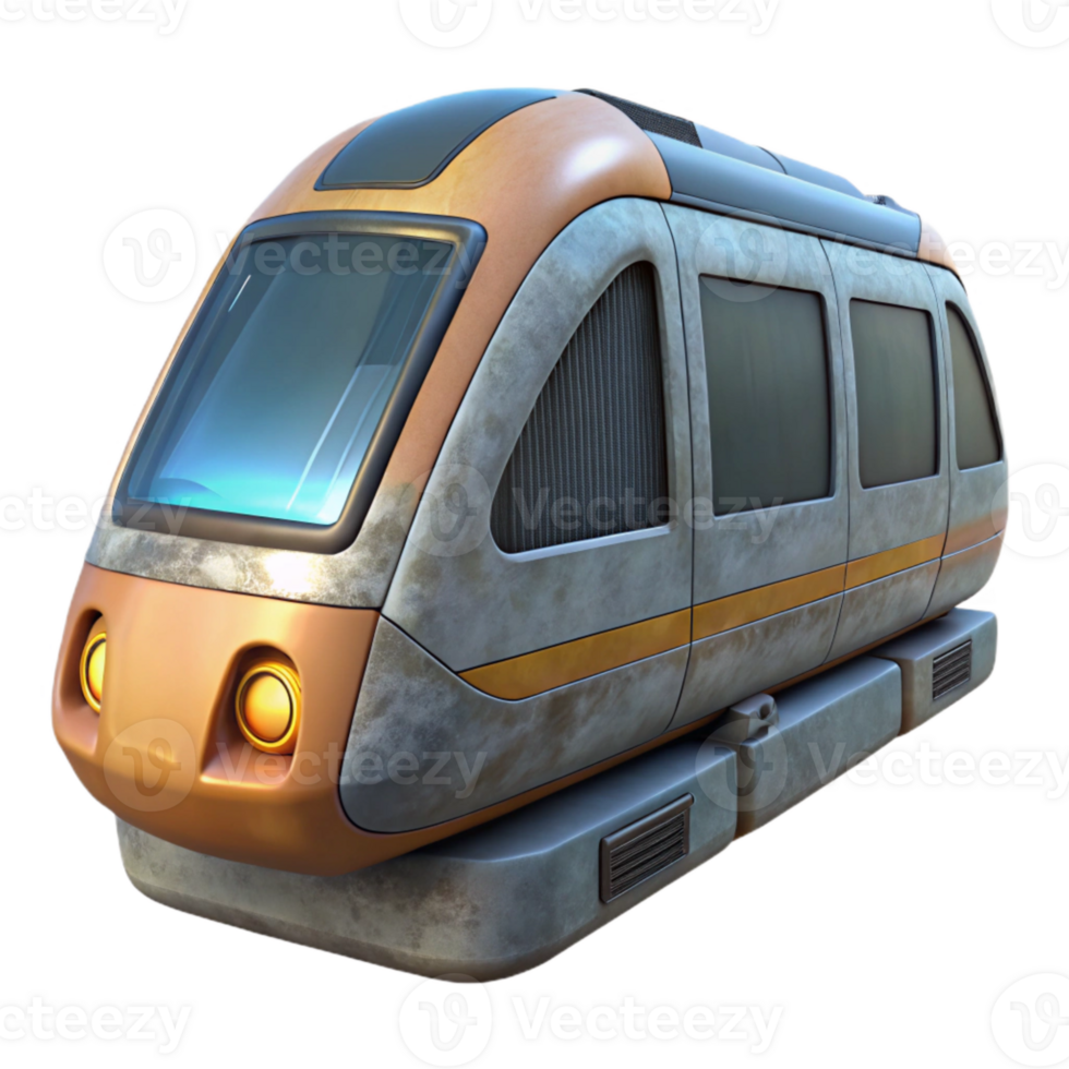 vibrant artistic Futuristic Monorail Front View Cutout high quality png
